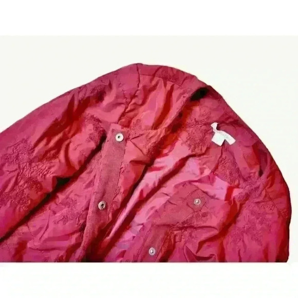 COLDWATER CREEK Woman's CRANBERRY RED cardigan Jacket QUILT Coat Fitted size 10 - Picture 6 of 6
